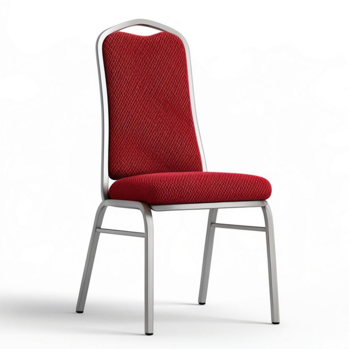 Bankettstuhl Rot/Silber, 44 x 56 x 92 cm, Stahl und Polyester