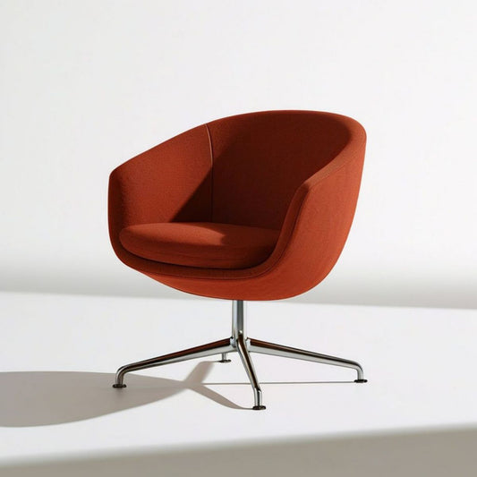Loungesessel in Rostrot mit Chromgestell, 78 x 75 x 78 cm