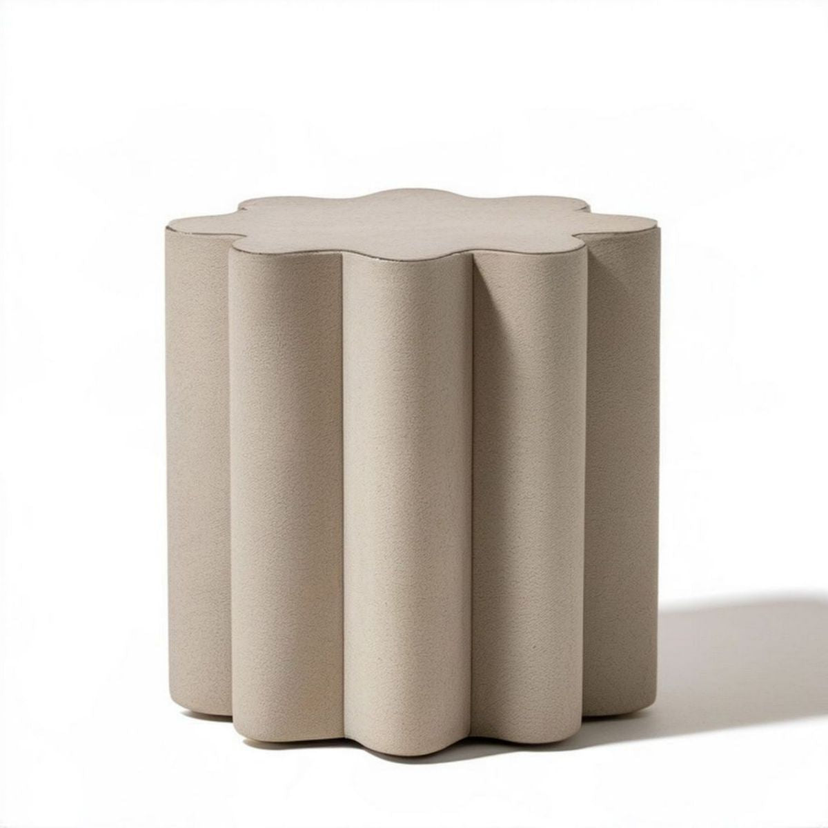 Blumenförmiger Polsterhocker Beige, 45 x 45 x 45 cm