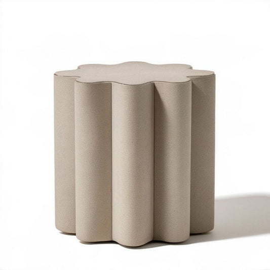 Blumenförmiger Polsterhocker Beige, 45 x 45 x 45 cm
