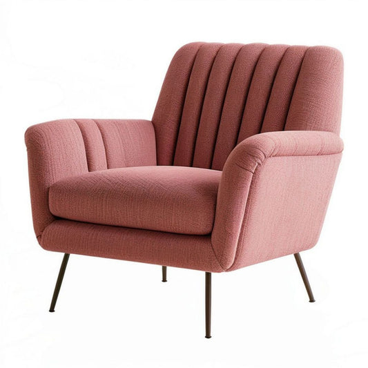 Loungesessel in Rosa mit schwarzen Stahlbeinen, 82 x 76 x 86 cm