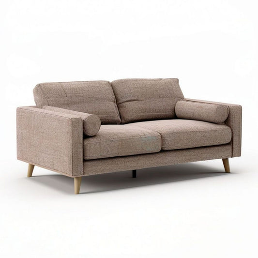 2-Sitzer-Sofa in Taupe mit Holzbeinen, 170 x 90 x 85 cm