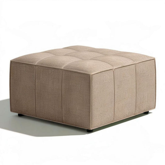 Quadratischer Polsterhocker 80 x 80 x 45 cm, Beige, Polyesterbezug